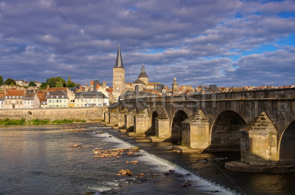 La Charite-sur-Loire in Burgundy, town and river Loire Stock photo © LianeM