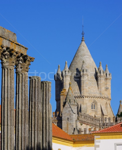 Temple arbre nuages bâtiment bleu Voyage [[stock_photo]] © LianeM