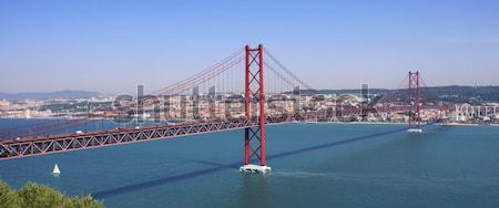 Foto d'archivio: Lisbona · ponte · auto · strada · mare · rosso