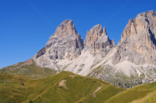 mountains Langkofel and Plattkofel in Dolomites Stock photo © LianeM