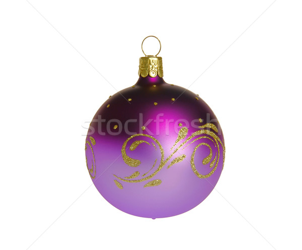 Weihnachten Ball isoliert Glas Gold weiß Stock foto © LianeM