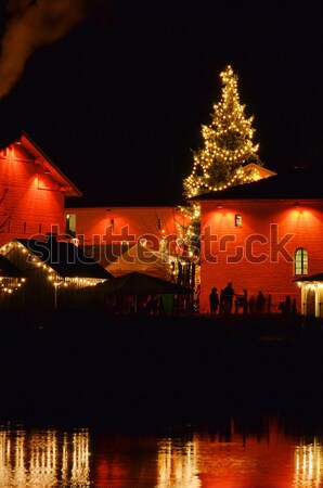 Navidad mercado casa edificio luz noche Foto stock © LianeM