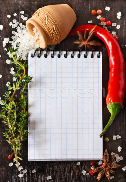 Notebook ricetta alimentare ingredienti carta salute Foto d'archivio © lidante