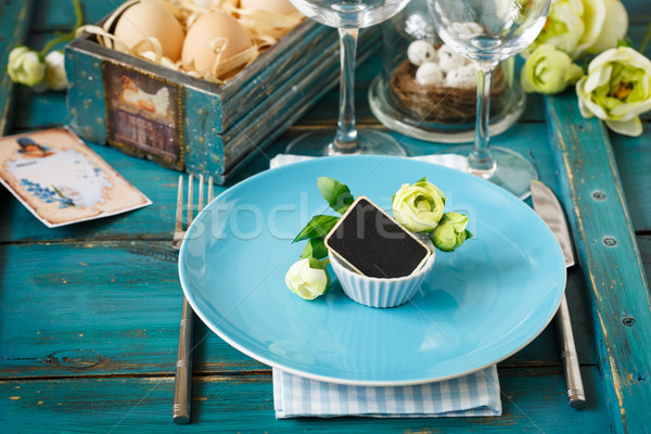 Stock photo: Easter table setting.