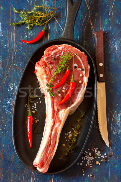 Foto stock: Carne · fresco · panela · legumes · comida