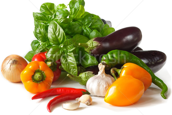 Warzyw świeże warzywa zioła biały owoców zdrowia Zdjęcia stock © lidante