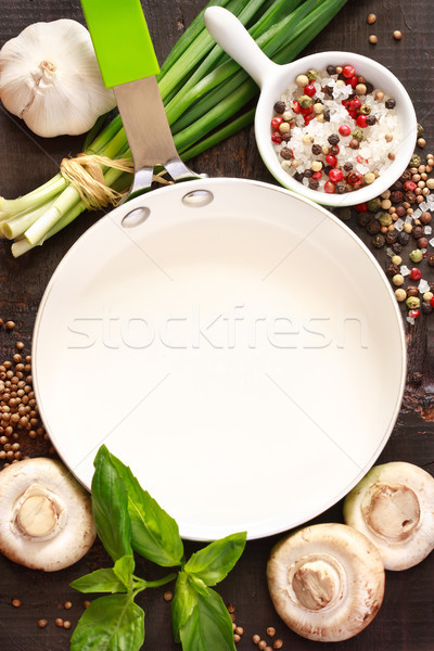 Pan żywności składniki biały patelnia kopia przestrzeń Zdjęcia stock © lidante