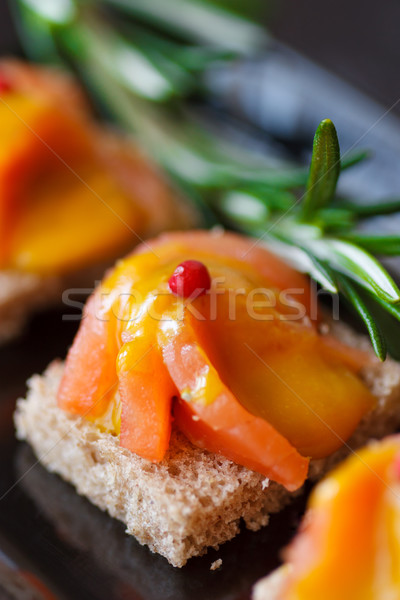Räucherlachs Sauce Party Fisch orange Restaurant Stock foto © lidante