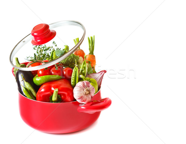Warzyw świeże dojrzały czerwony rondel biały Zdjęcia stock © lidante