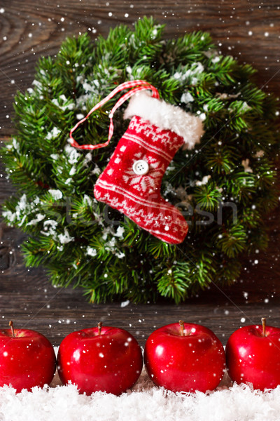 Crăciun decorare agatat coroana stocarea Imagine de stoc © lidante