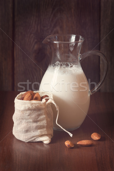 Stock photo: Almond milk.