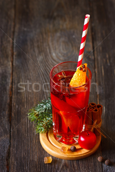 Noël verre rouge chaud vin épices [[stock_photo]] © lidante