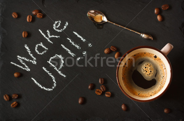 コーヒーカップ コーヒー コーヒー豆 黒 黒板 芸術 ストックフォト © lidante
