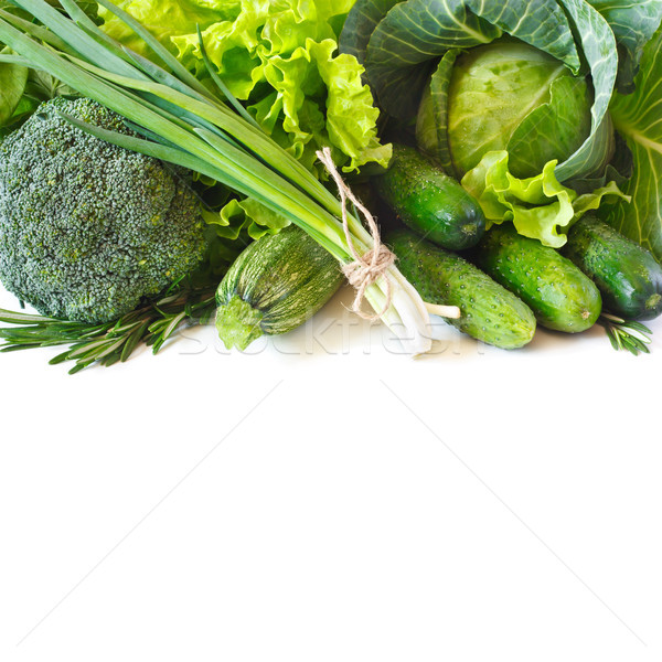 [[stock_photo]]: Vert · légumes · fraîches · blanche · alimentaire · fruits