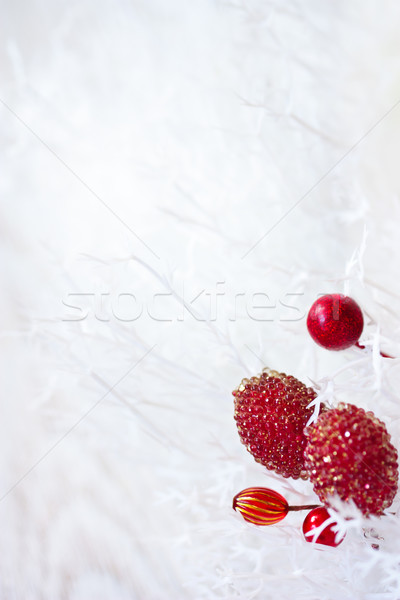Crăciun argint roşu fructe de padure lumina Imagine de stoc © lidante
