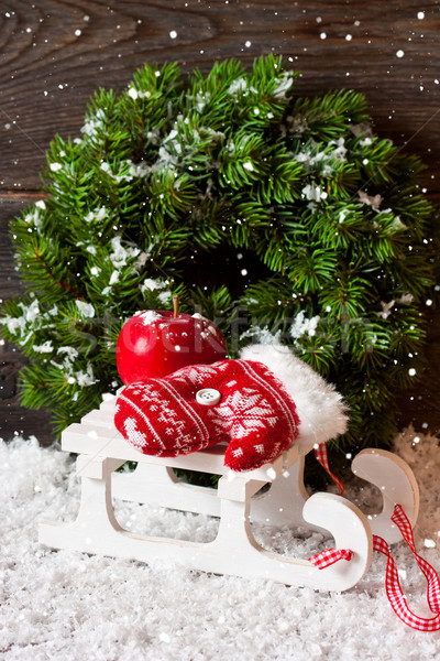 Crăciun decorare decorativ tricotat roşu iarnă Imagine de stoc © lidante