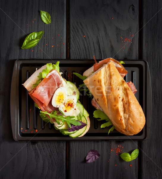 Delicious homemade sandwich. Stock photo © lidante