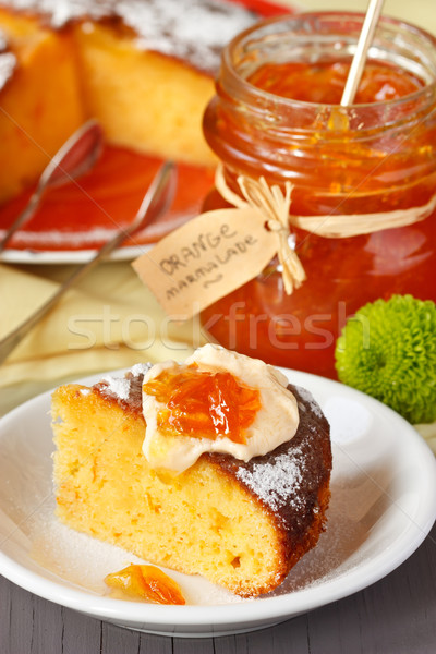 Finom torta édes narancs bögre étel Stock fotó © lidante