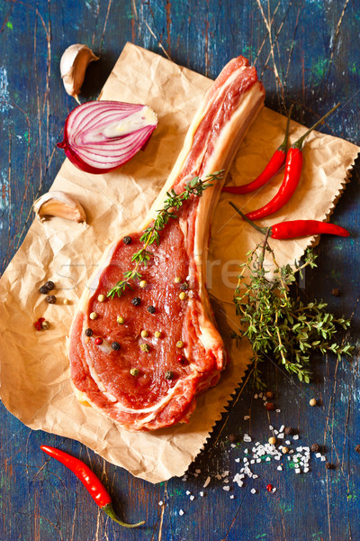 Сток-фото: мяса · свежие · сырой · специи · овощей · старые