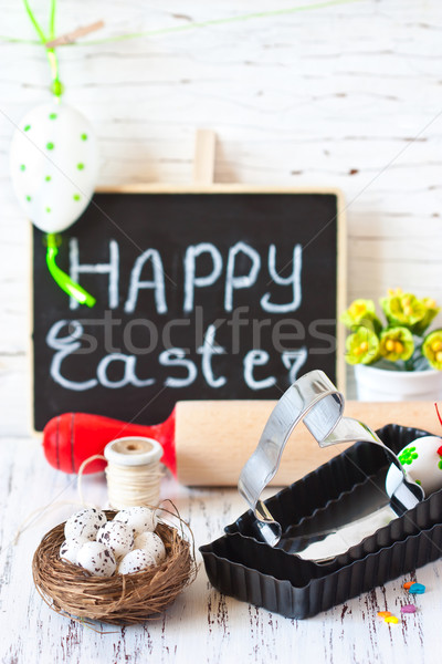 Foto stock: Pascua · cocina · vacaciones · cookie · rodillo · colorido