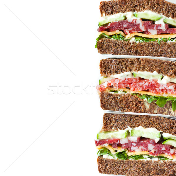 Salami rye bead sandwiches. Stock photo © lidante