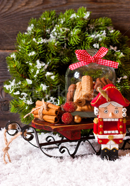 Weihnachten Dekoration dekorativ Tannenhäher süß Cookie Stock foto © lidante