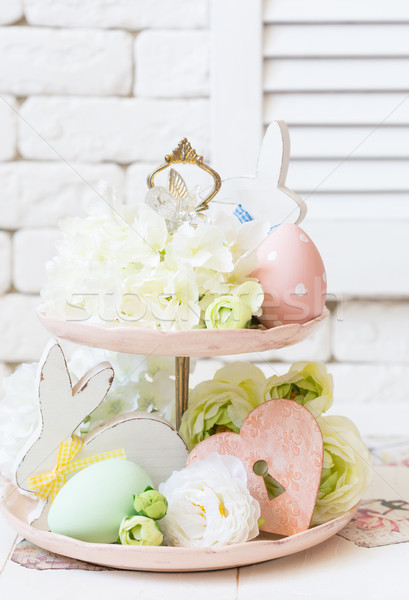 Haveloos chic Pasen pastel gekleurd decoratie Stockfoto © lidante
