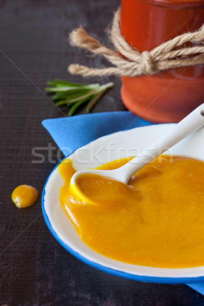 горчица соус домашний меда белый пластина Сток-фото © lidante