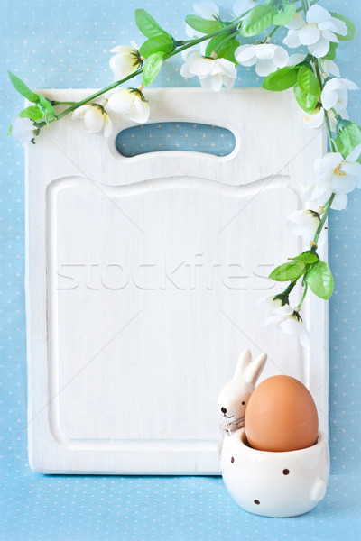 Ostern Menü alten weiß Küche Schneidebrett Stock foto © lidante