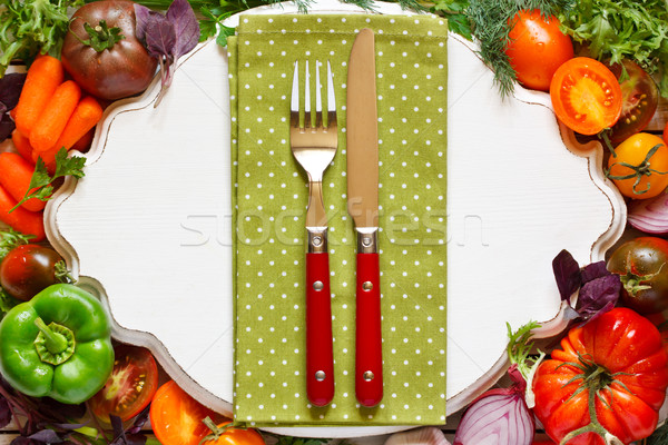 ストックフォト: 健康食品 · 新鮮な · 小さな · オーガニック · 野菜 · 周りに