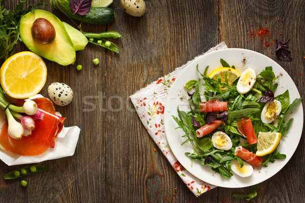 Fresche prosciutto insalata uova alimentare Foto d'archivio © lidante