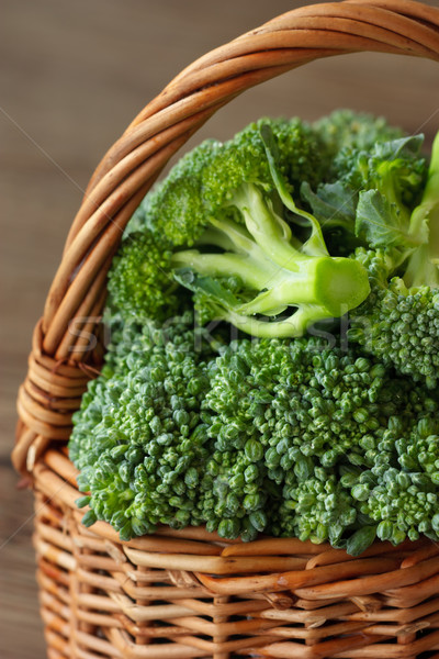Foto stock: Brócolis · fresco · verde · cesta