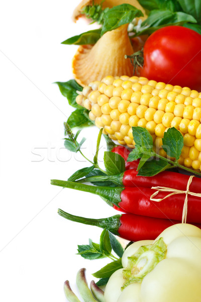 Aratás friss zöldségek fehér levél kert egészség Stock fotó © lidante