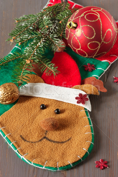 Christmas Jeleń dekoracji cacko zielone Zdjęcia stock © lidante