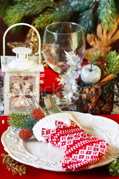 Crăciun tabel decorativ stocarea lumânare lanterna Imagine de stoc © lidante