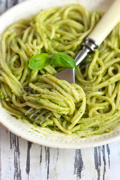 Pesto macarrão italiano molho rústico Foto stock © lidante