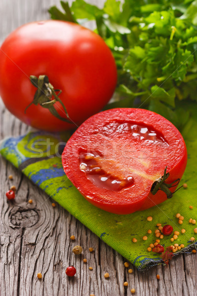 Fresche pomodori maturo rosso spezie vecchio Foto d'archivio © lidante