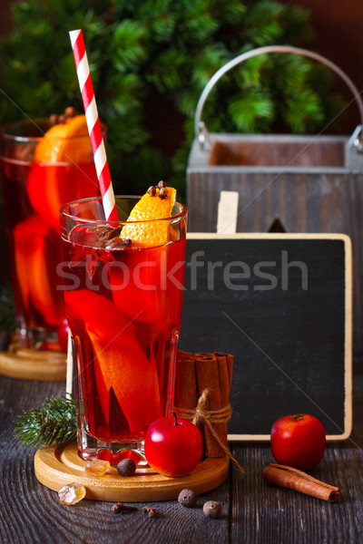Noël verres rouge chaud vin épices [[stock_photo]] © lidante
