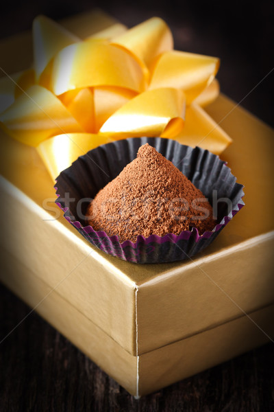 Stock photo: Chocolate truffle.
