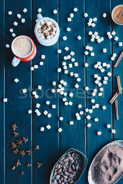 Tassen Kakao trinken unterschiedlich Gewürze frischen Stock foto © LightFieldStudios