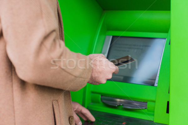 Pin kodu atm człowiek karty kredytowej pieniężnych Zdjęcia stock © LightFieldStudios