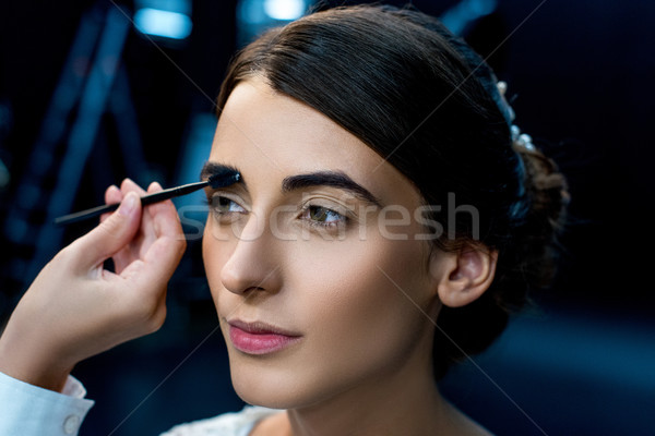 Femeie machiaj portret make-up artist faţă Imagine de stoc © LightFieldStudios