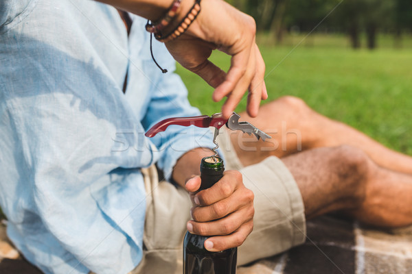 man opening wine Stock photo © LightFieldStudios