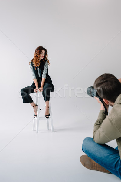photographer and  model on fashion shoot  Stock photo © LightFieldStudios