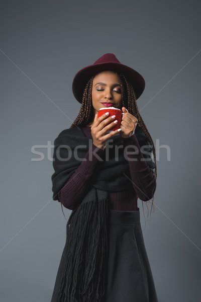 少女 カップ スタイリッシュ 小さな アフリカ系アメリカ人 ストックフォト © LightFieldStudios