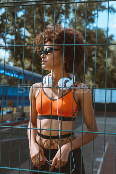 african-american woman with headphones  Stock photo © LightFieldStudios