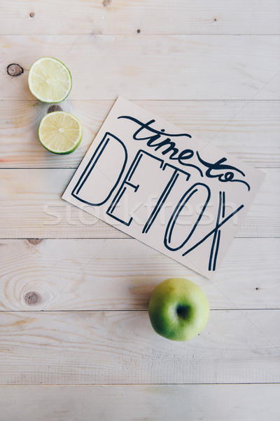 time to detox card and organic food Stock photo © LightFieldStudios
