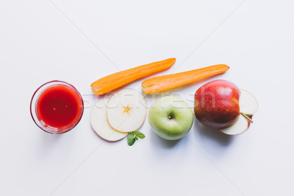 Smoothie haut vue saine rouge verre [[stock_photo]] © LightFieldStudios