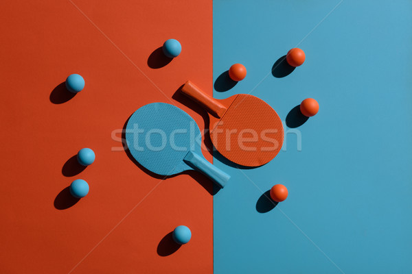 Ping pong górę widoku shot dwa Zdjęcia stock © LightFieldStudios