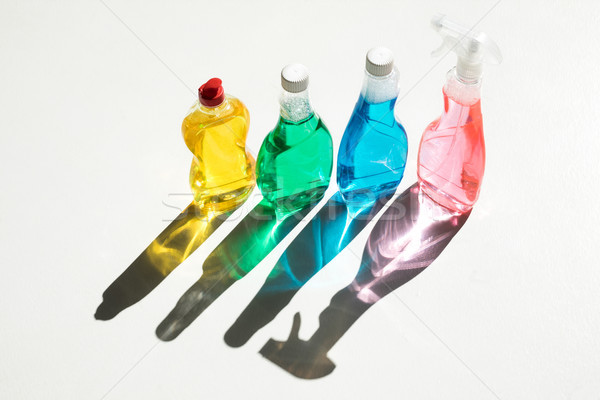 Butelek produktów czyszczących widoku plastikowe kolorowy Zdjęcia stock © LightFieldStudios
